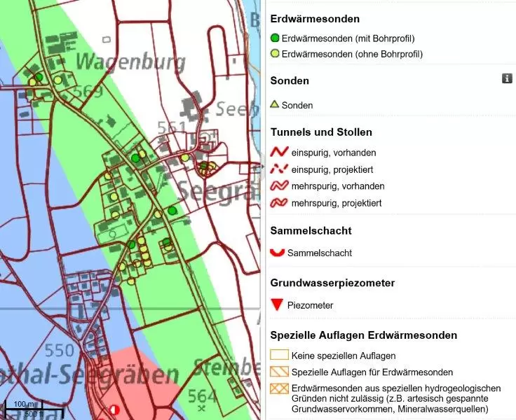 Map of geothermal heat usage