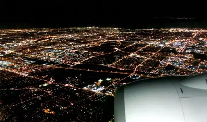 Jet Engine and City View