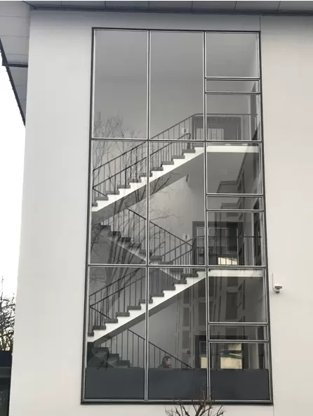 Flat Glass Wall The front of a building made out of flat glass