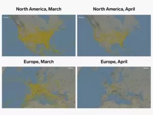 Flight radar before and while corona