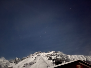 Night sky in Melchsee-Frutt, Switzerland (on a full moon) | 2 on the Bortle Scale [a]