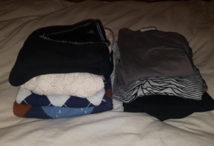 These are the clothes that Julie gave to Yara for our clothing swap part of the project.