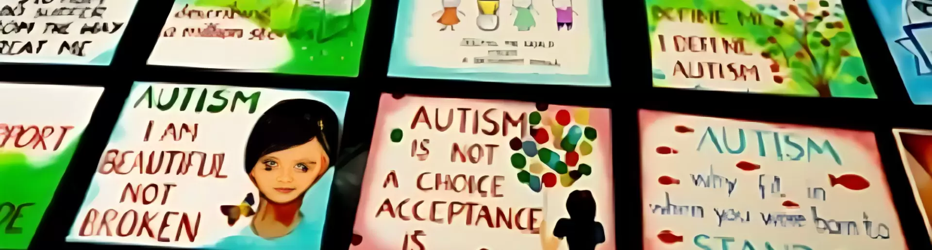 Article Inclusivity for Students with Autism, drawings e.g. Autism I am beautiful not broken, header image