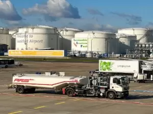 Sustainable Aviation Fuel advertisment at frankfurt airport.jpg
