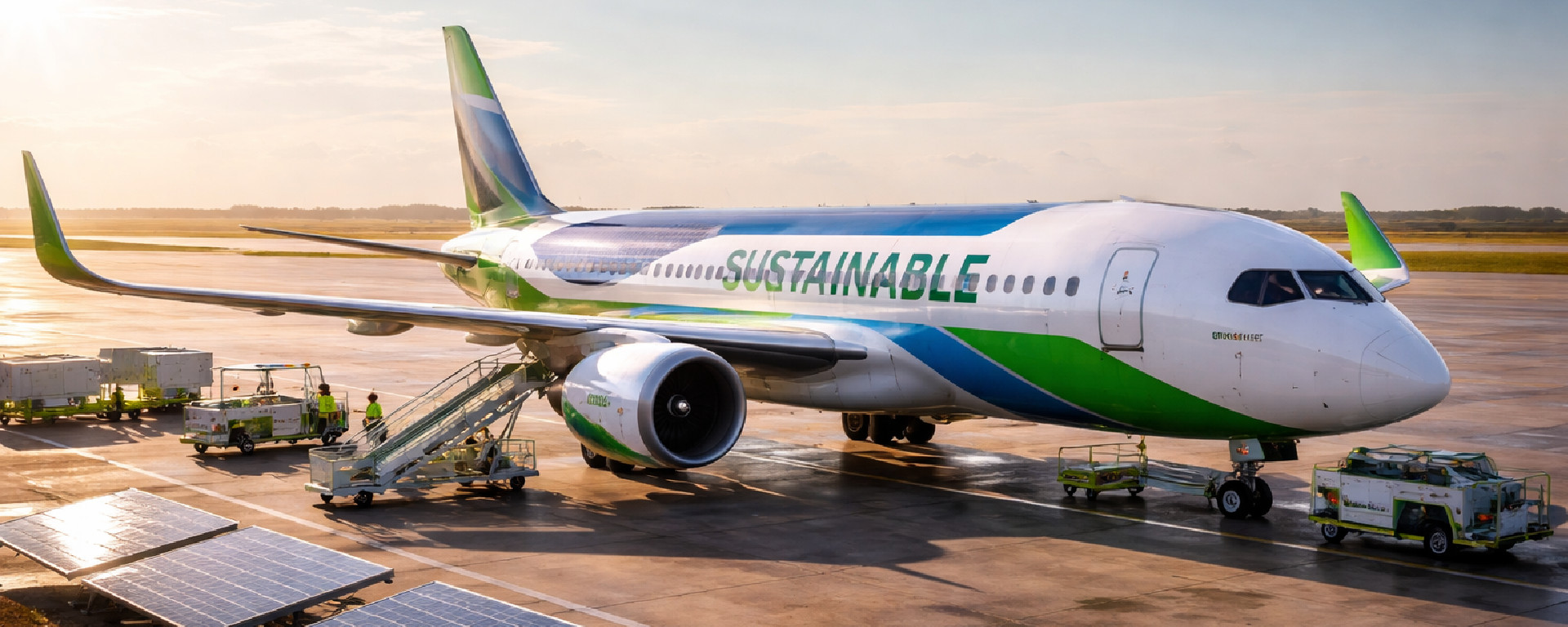 Sustainable Airplane on the ground (ChatGPT)